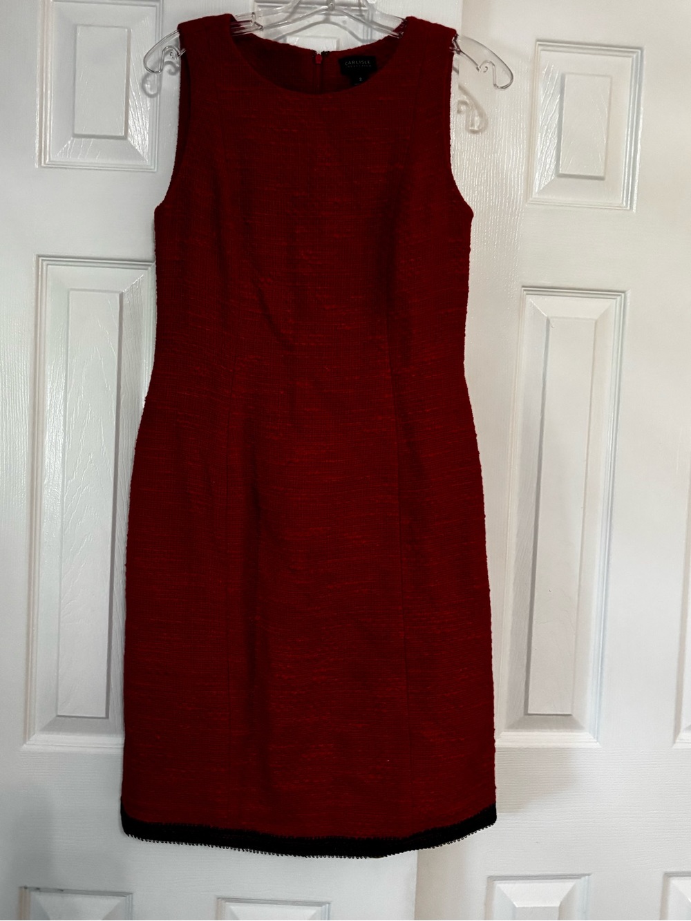 Carlisle Collection Classic Sleeveless Red Sheath Dress size 2